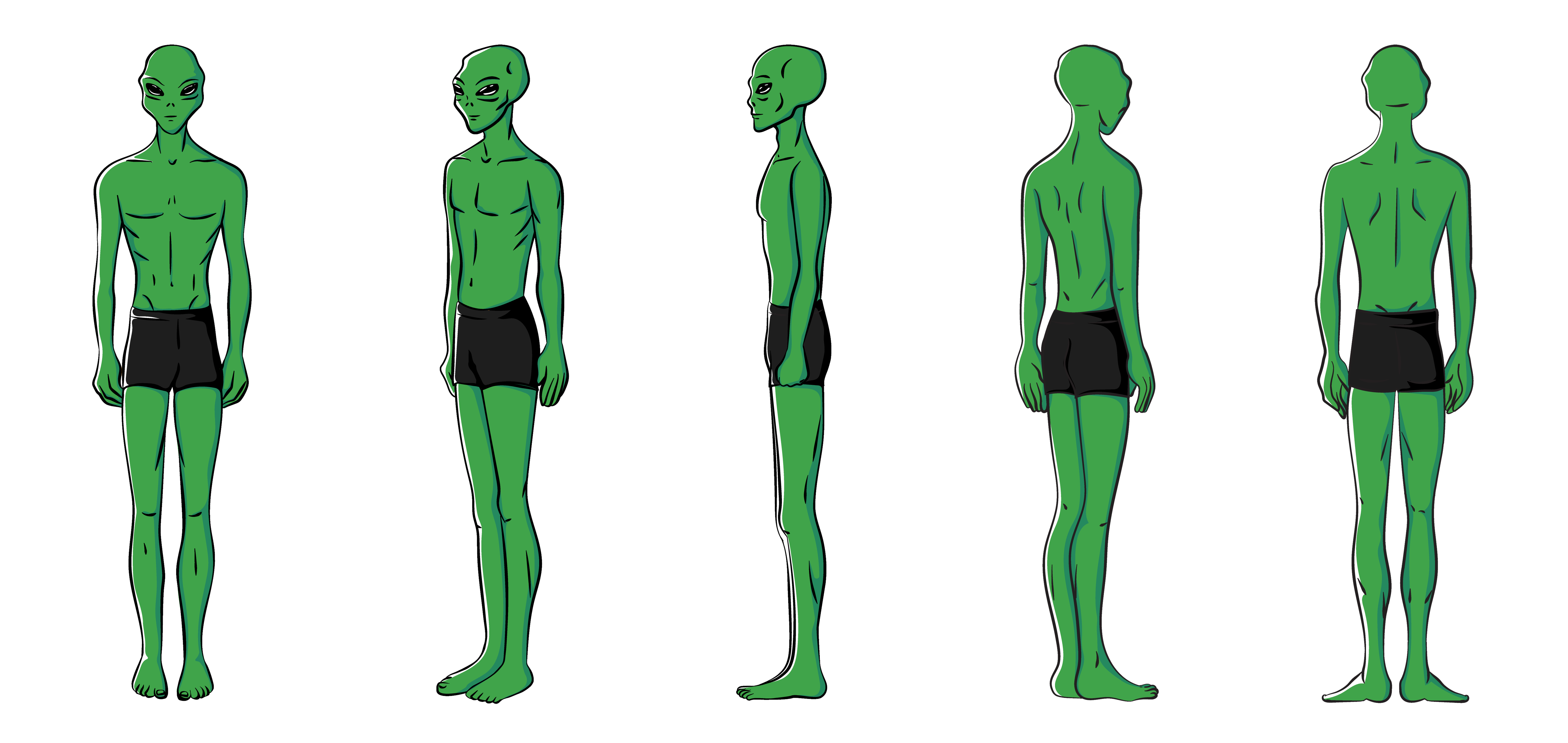Local Alien. Full turnaround reference sheet